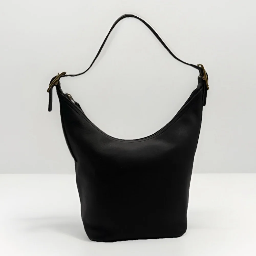 Vintage Coach Legacy 9823 Black Leather Shoulder Bag Minimalist 90s Made in USA